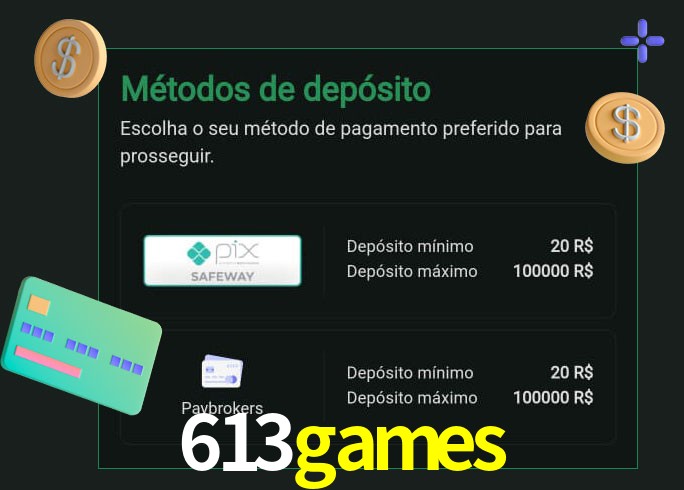 O cassino 613games oferece uma grande variedade de métodos de pagamento