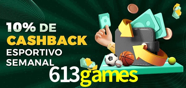 10% de bônus de cashback na 613games